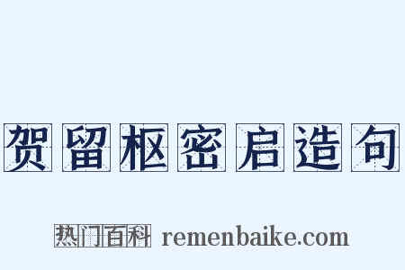 贺留枢密启造句是什么意思的图片